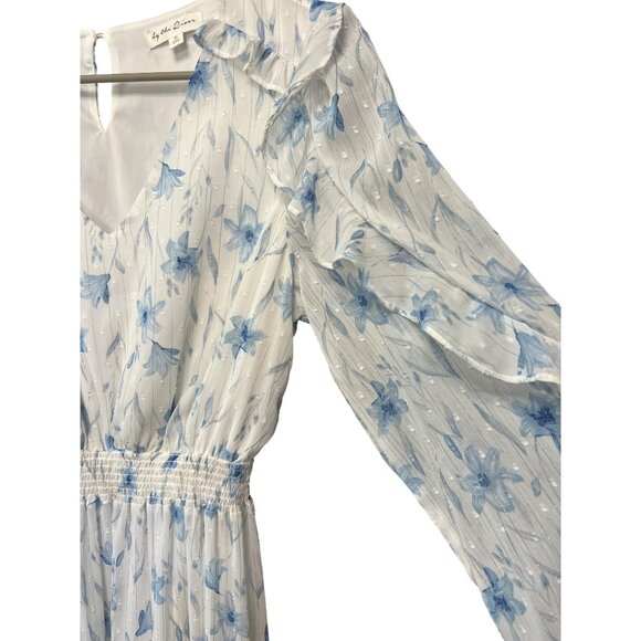 Anthropologie Floral Ruffle Midi Dress & Smocked Waist By The River - Picture 3 of 11